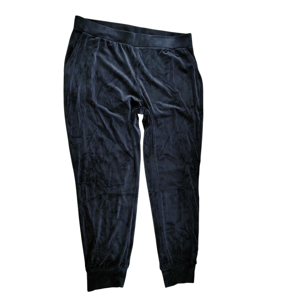 Cable &‎ Gauge Studio Womens Size 2X Velour Jogger Pants Navy Elastic Waist NWOT